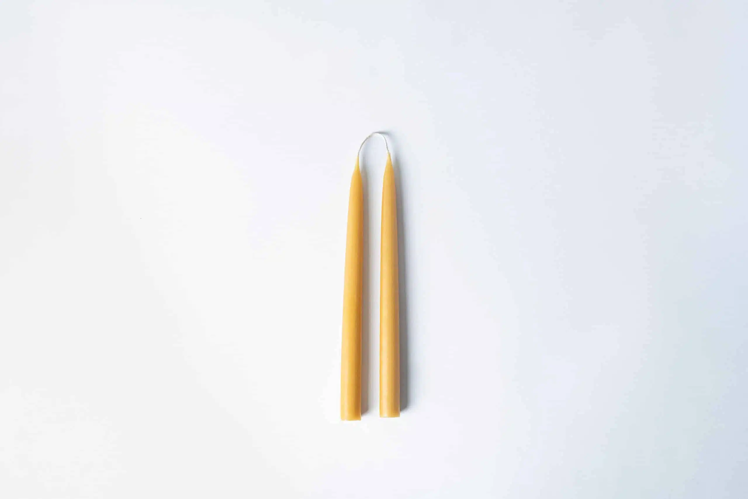 Hand Dipped Beeswax Taper Candle Pair - Image 3